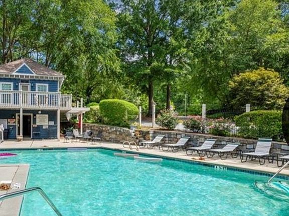 Community pool and club house with friendly neighbors