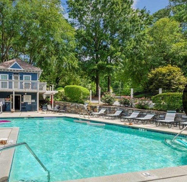 Community pool and club house with friendly neighbors