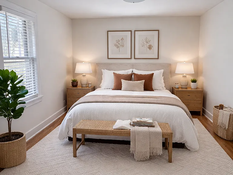 virtually staged photo of bedroom