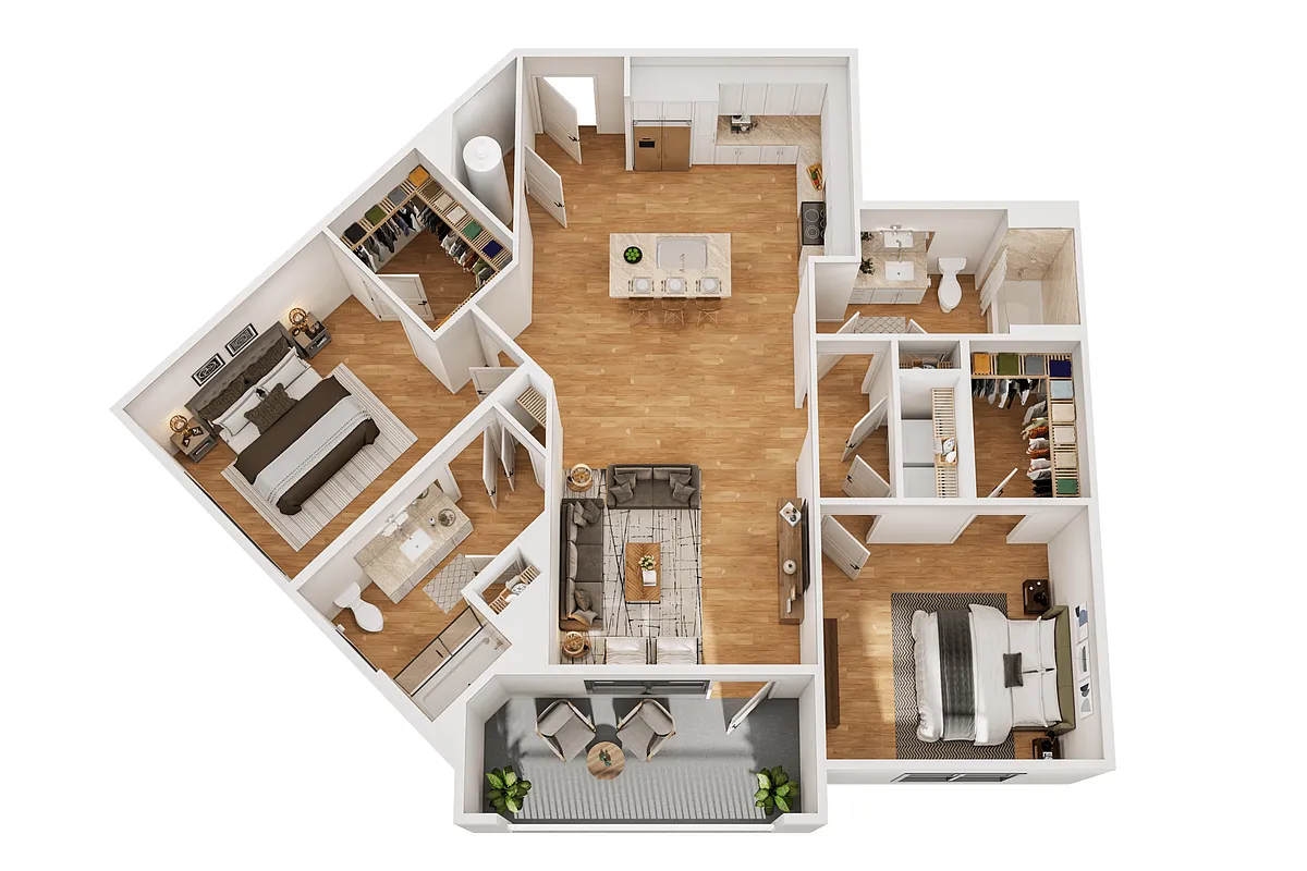 Floor plan 2 BR-E