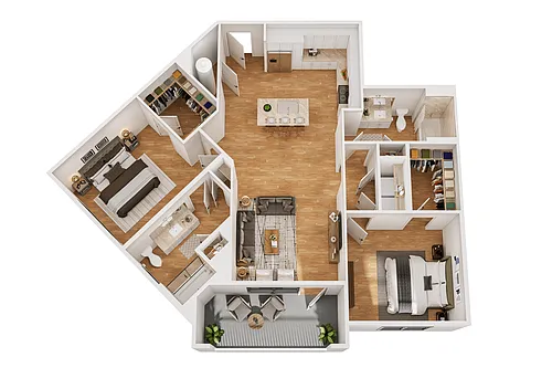 Floor plan 2 BR-E