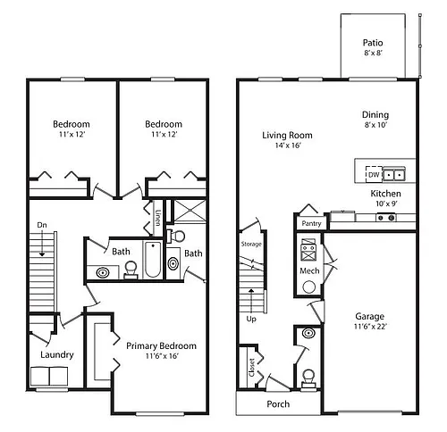 Floor plan Ivy Townhome 1