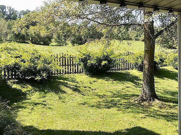 Fenced yard/covered back por