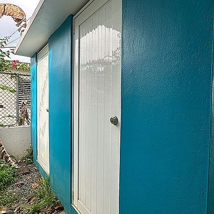 Side-view of warehouses.