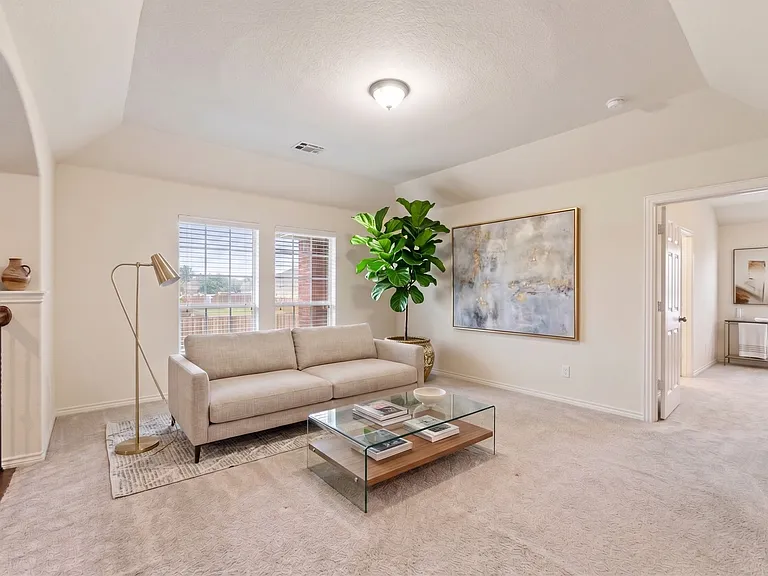 Loft area upstairs, virtually staged.