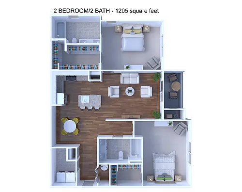 Floor plan 2 Bedroom 2 Bath