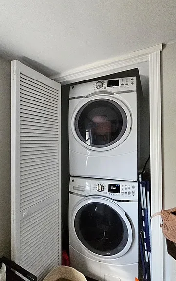 Dedicated in-unit washer/dryer (located in bathroom)