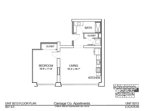 Floor plan c1-907 - 1 bed, 1 bath