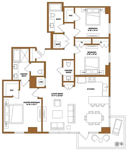 Floor plan 3 Bed/2.5 Bath-G