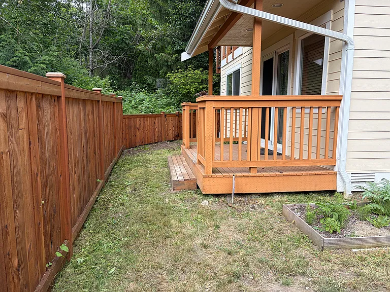 Fenced in patio for privacy
