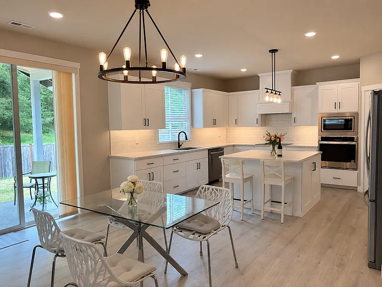 Open kitchen and dining