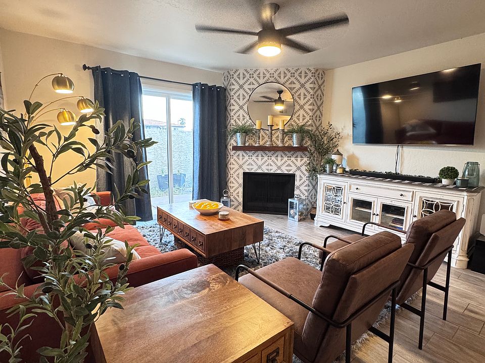 Living area with wood-burning fireplace for those extra cozy evenings