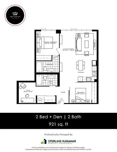 Floor plan 2 Bedroom Large 2 Bed 2 Bath 2