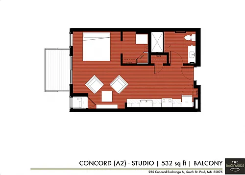 Floor plan The Backyards - Concord (A2)