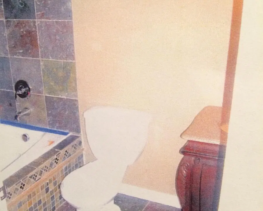 Bathroom Slate Tile with glass inlay