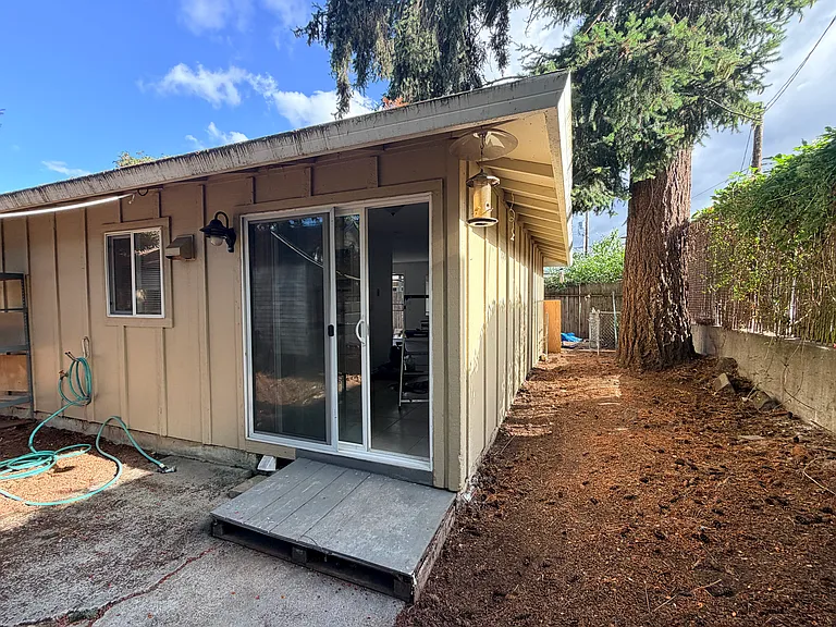 Back yard and side yard