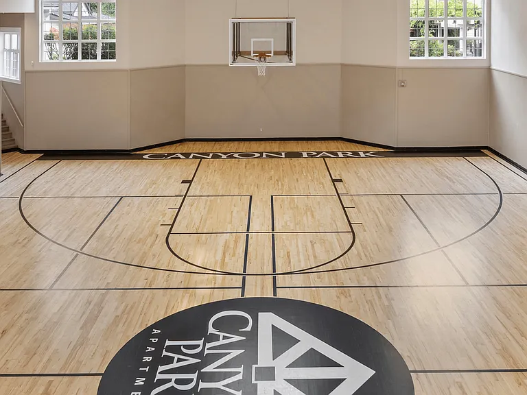 Full-size indoor basketball court