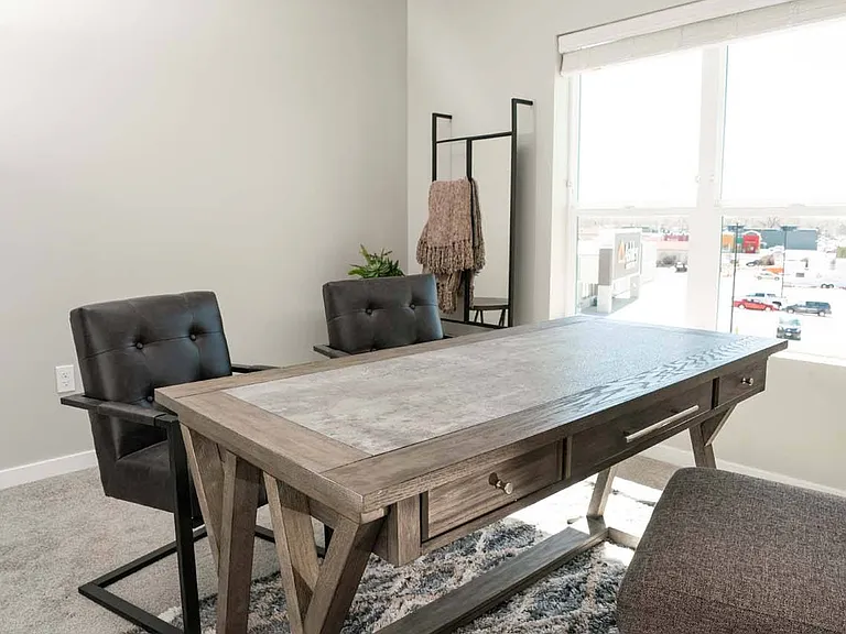 Home office in a unit at Heartland Flats Alliance.