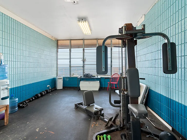 Weight room with views