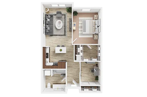Floor plan 1Bed 1Bath Den