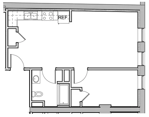 Floor plan 1BD 1BA