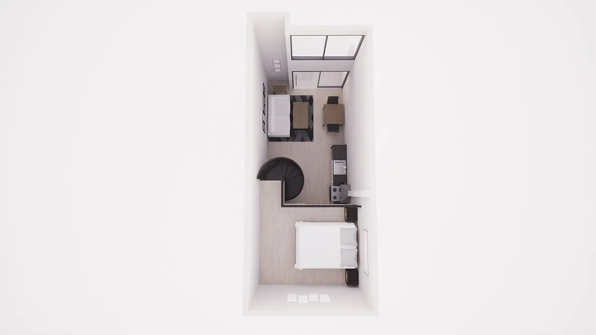 Floor plan 1BR Loft 3rd floor