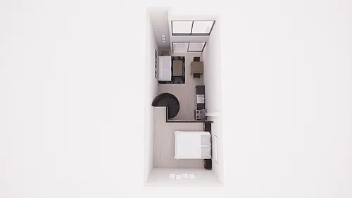 Floor plan 1BR Loft 3rd floor