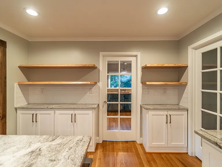 Custom live edge wood shelving