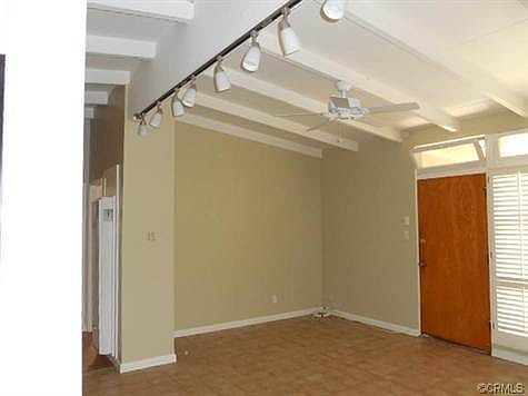 Vaulted wood beam ceiling