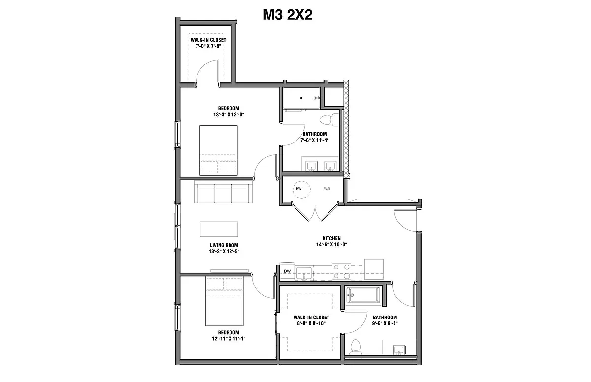 Floor plan M3 2X2