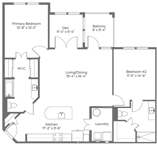 Floor plan The Boulevard - Den or Sunroom