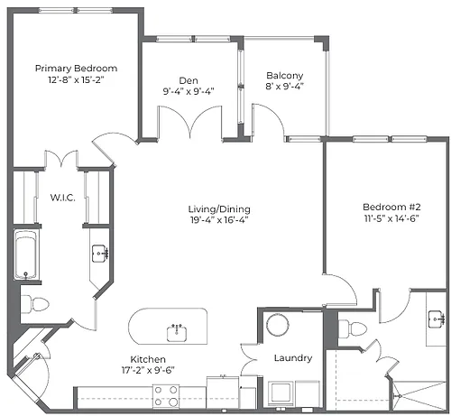 Floor plan The Boulevard - Den or Sunroom