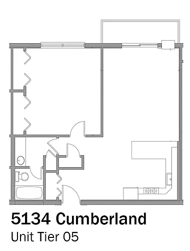 Floor plan 1bd/1b 5