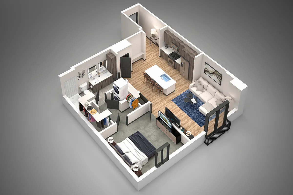 Floor plan 1 Bed/1 Bath