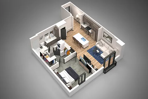 Floor plan 1 Bed/1 Bath