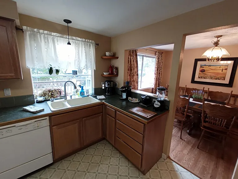 kitchen sink with garden window