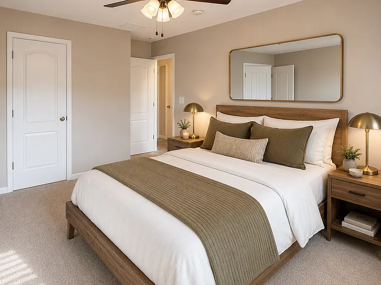 Second junior bedroom on the upper level (Photos are virtually staged)