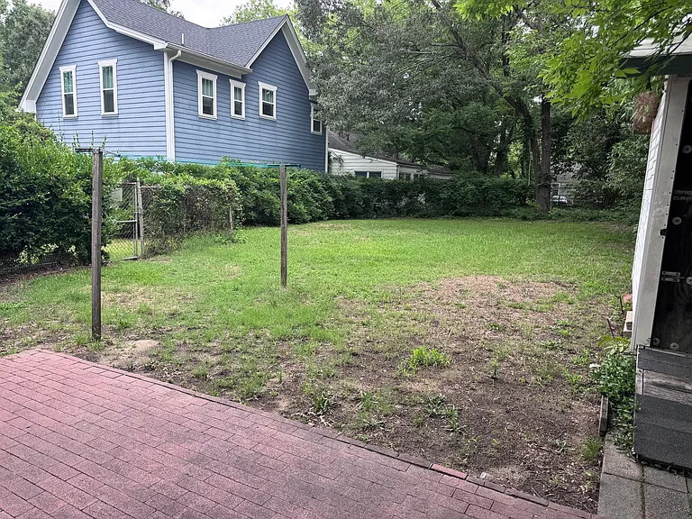 Fenced in backyard.