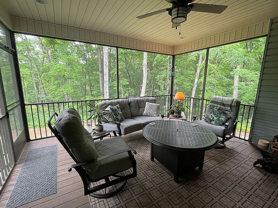 Covered, screened in porch
