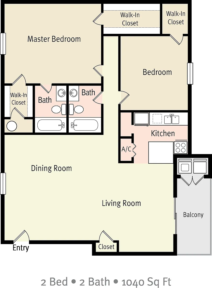 Floor plan 2x2B