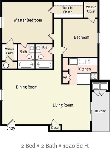 Floor plan 2x2B