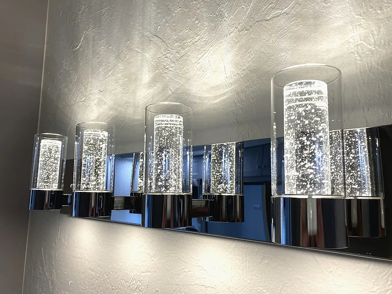 Dimmable light sconce in living room. These are also in the bedroom and lanai.