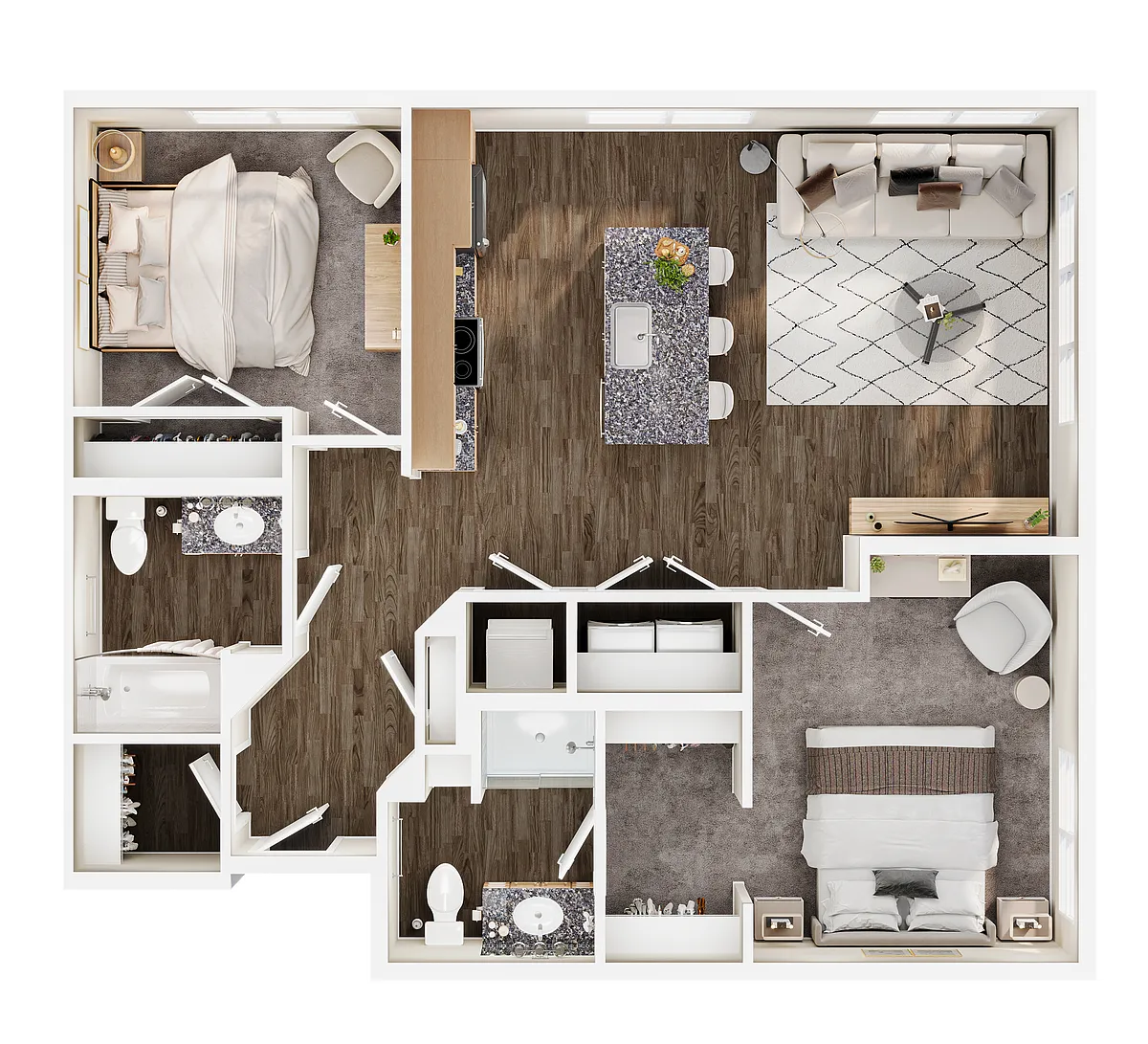 Floor plan Two Bedroom - E