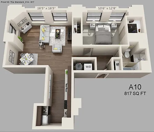 Floor plan One Bed/One Bath - 817