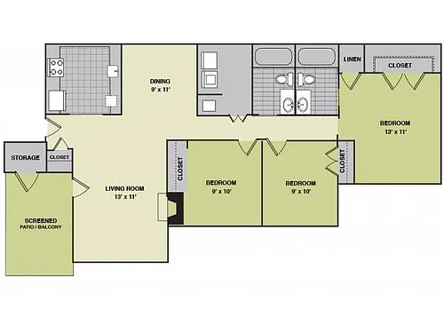 Floor plan Three Bedroom
