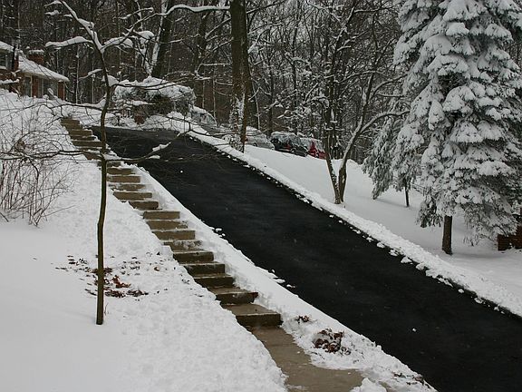 Heated Driveway - auto snow/ice melt system at work!