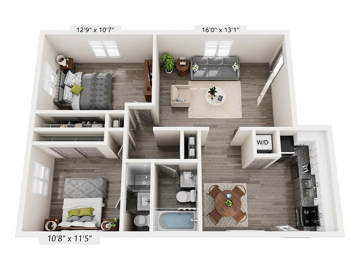 Floor plan 2 Bedroom A