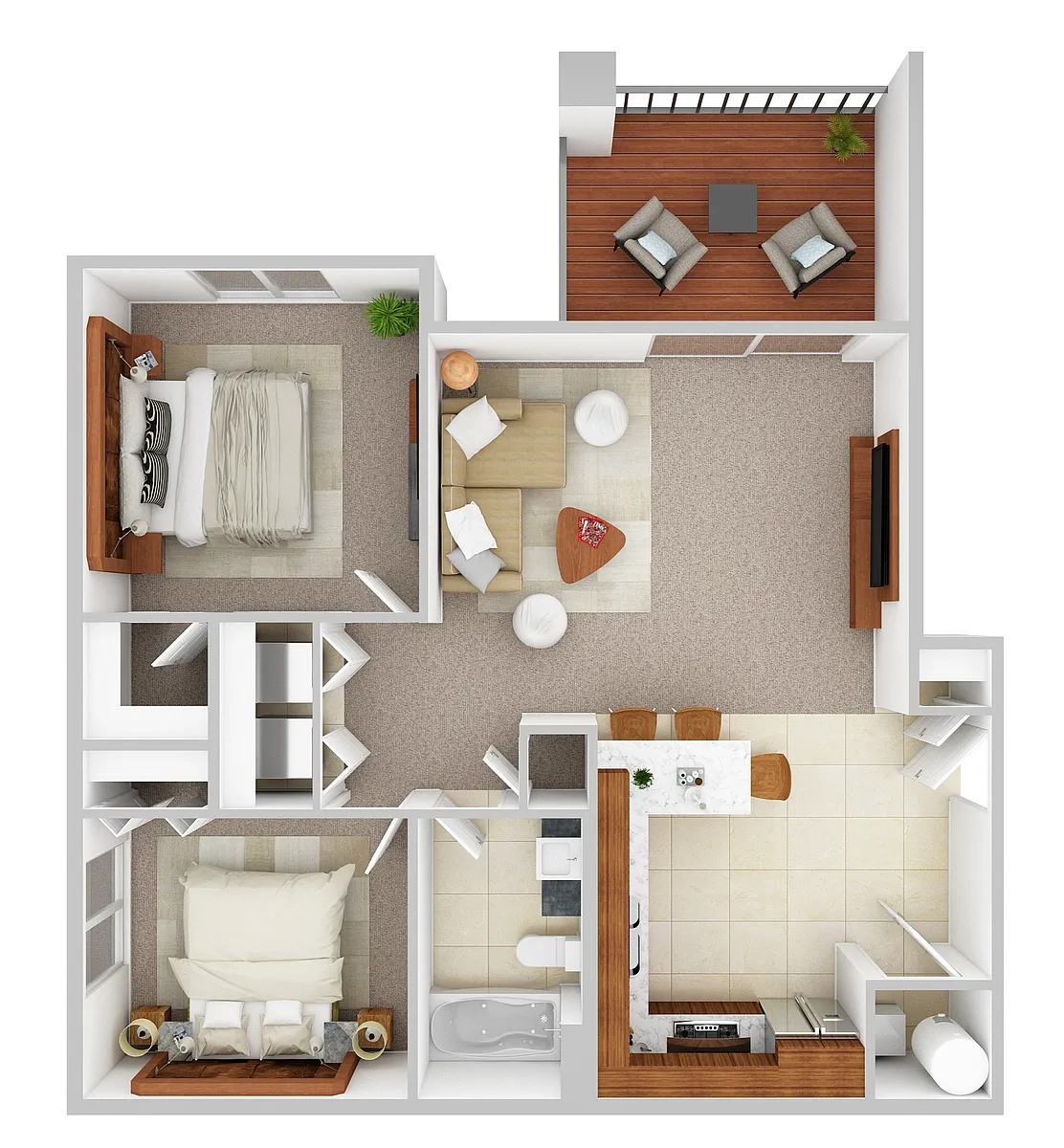 Floor plan 2 Bedroom/1 Bathroom