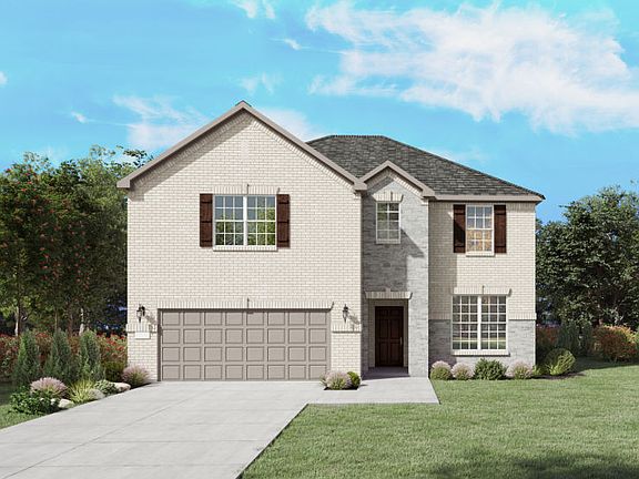 The Amherst, a two-story new home design shown with home exterior D