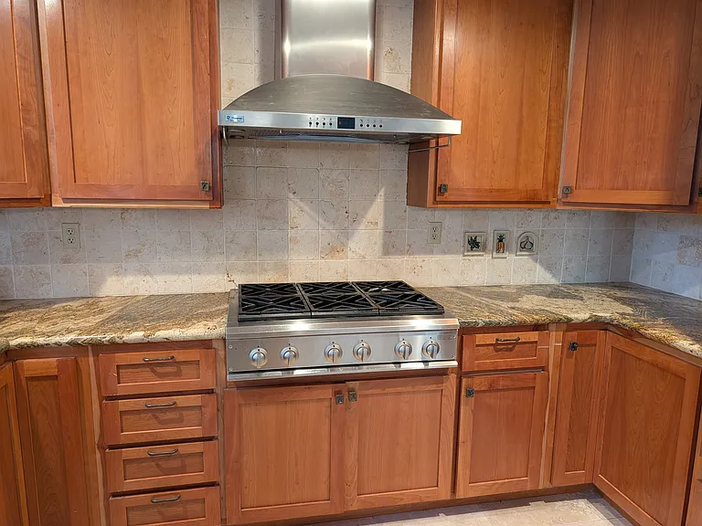 Kitchen with stainless steel appliances
